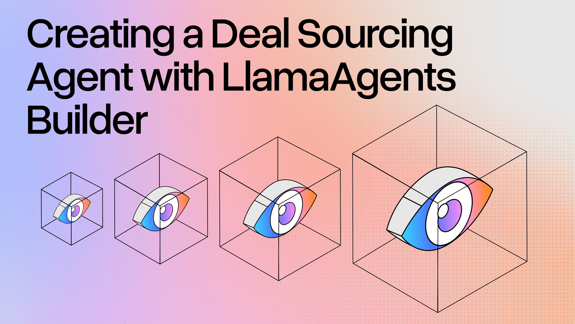 A digital interface showing an AI agent workflow for deal sourcing, with document icons and financial metrics.