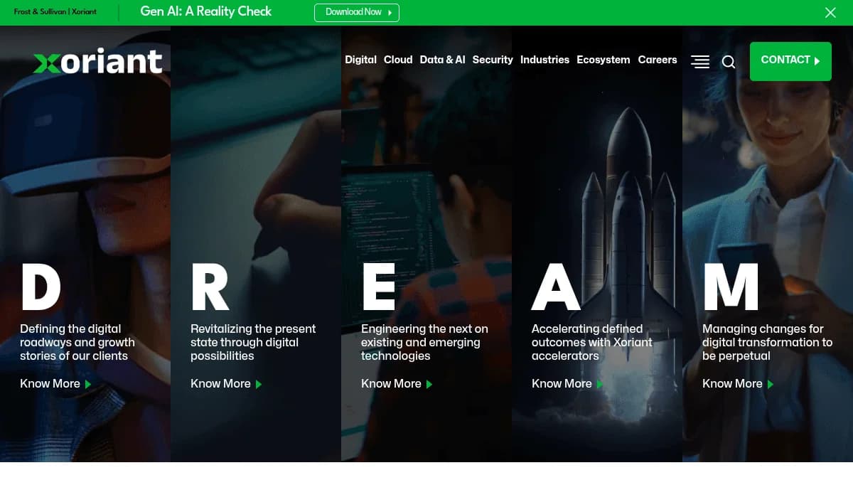 Screenshot of Xoriant