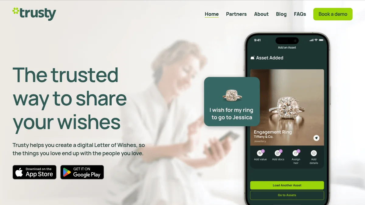 Screenshot of Trusty pre-seed funding