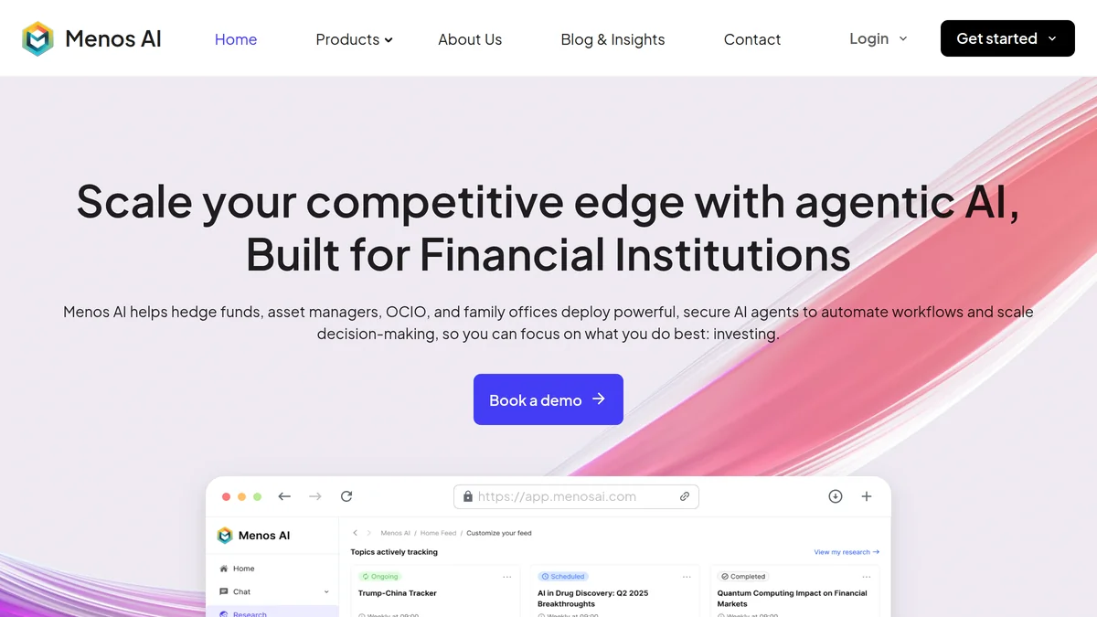 Screenshot of Menos AI