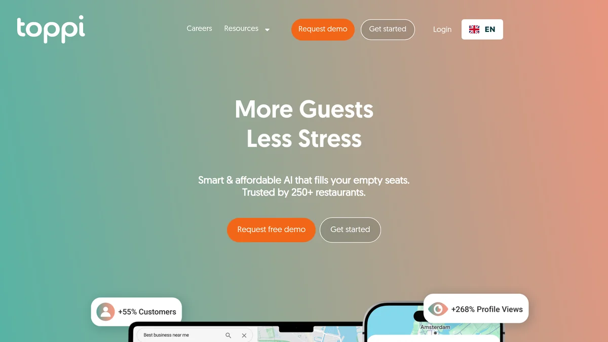 Screenshot of Toppi Hospitality AI
