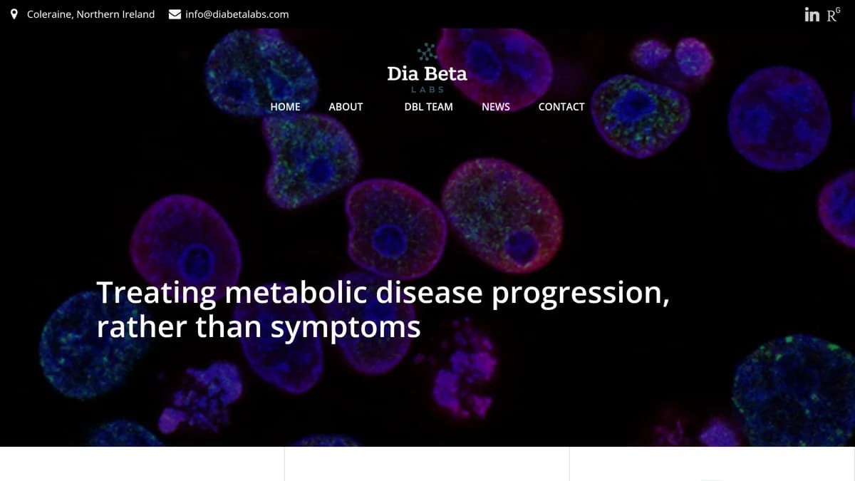 Screenshot of diabetes cell therapies