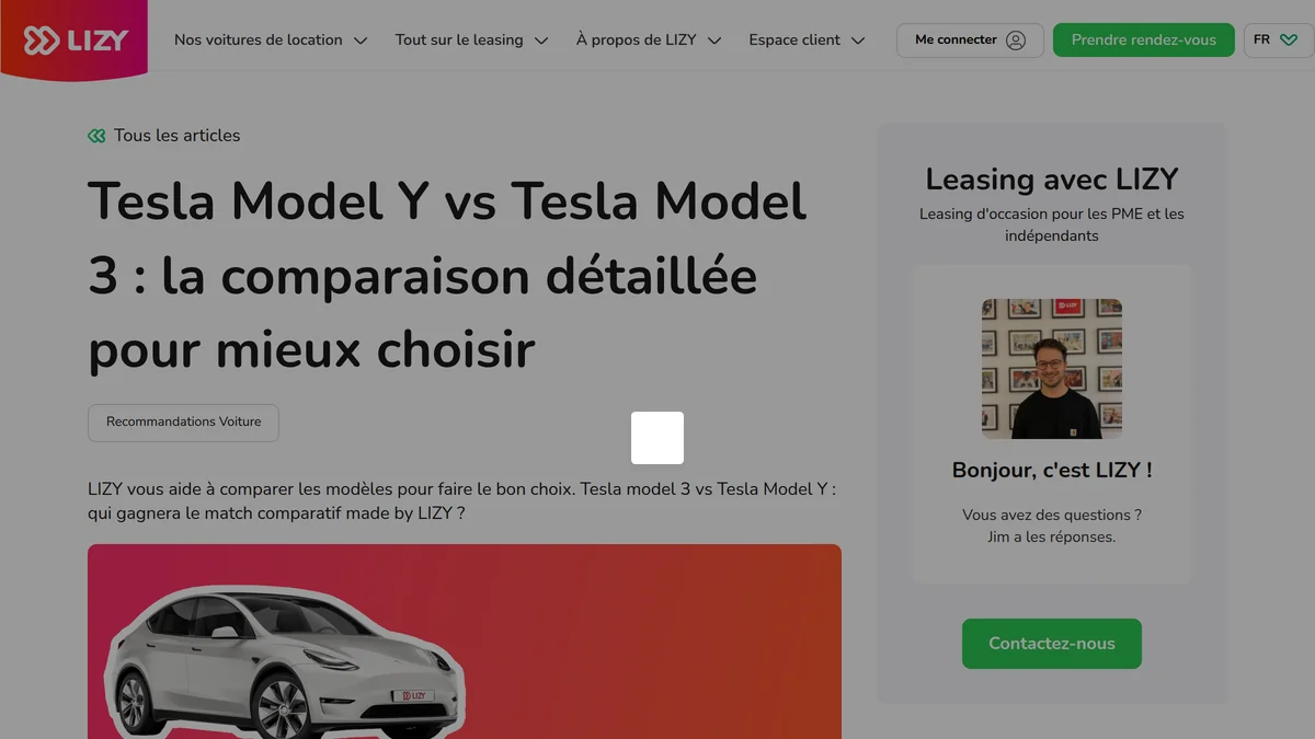 Screenshot of LIZY circular electric leasing