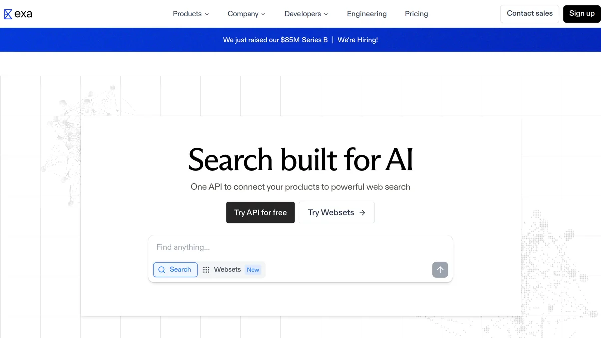 Screenshot of Exa AI
