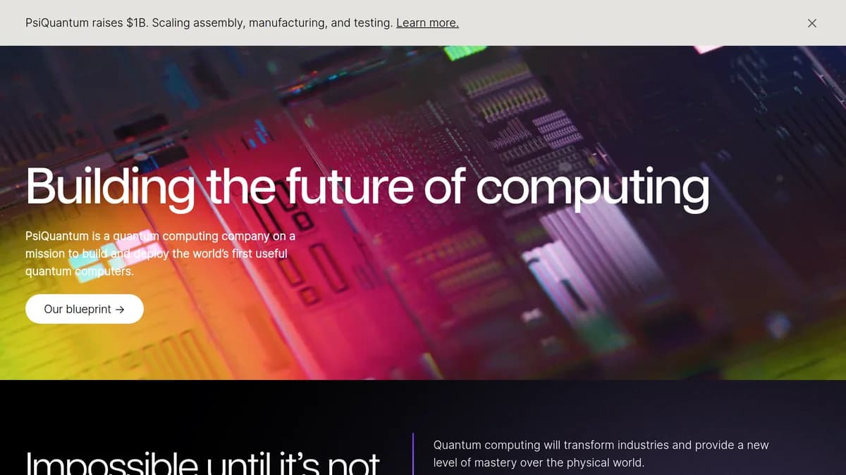 Screenshot of PsiQuantum funding quantum computers