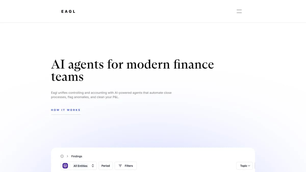 Screenshot of Eagl funding