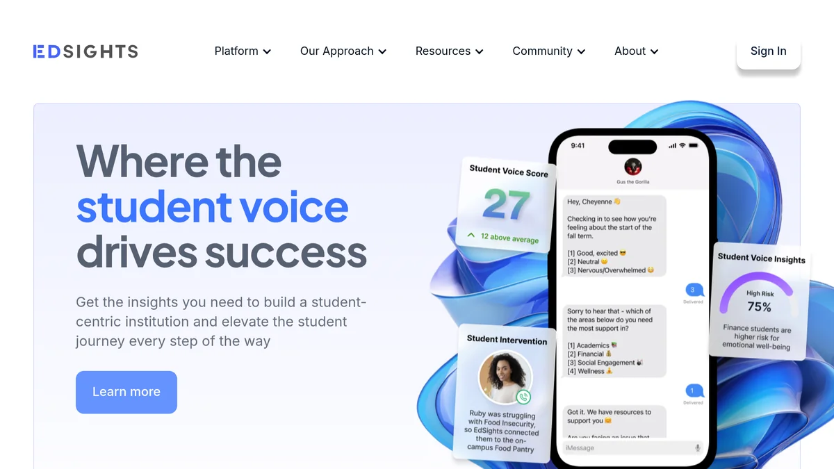 Screenshot of EdSights raises