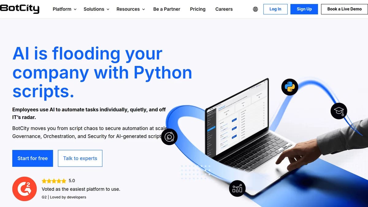 Screenshot of BotCity funding