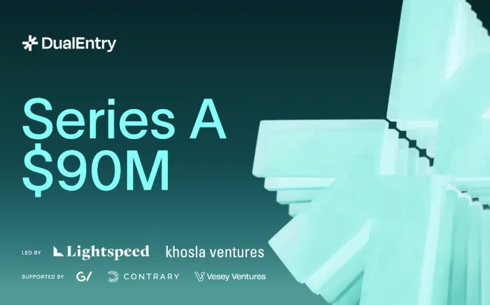 Conceptual image of an AI-powered ERP dashboard showing automated financial data analysis, representing DualEntry's technology.
