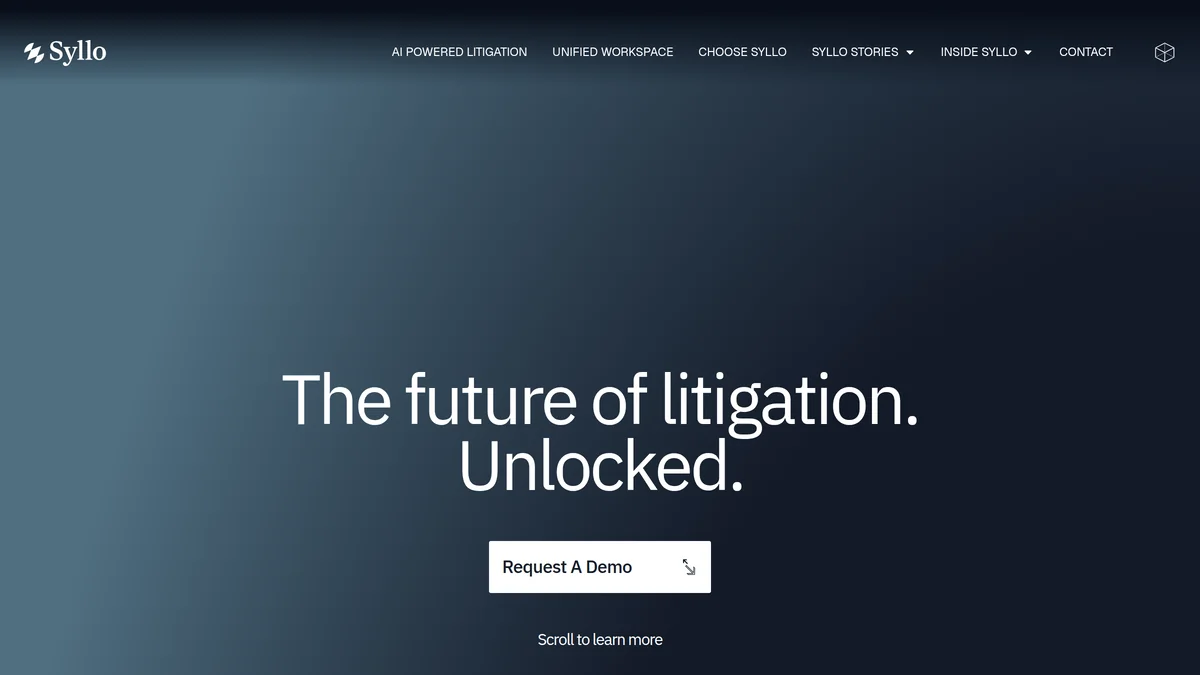 Screenshot of AI litigation software