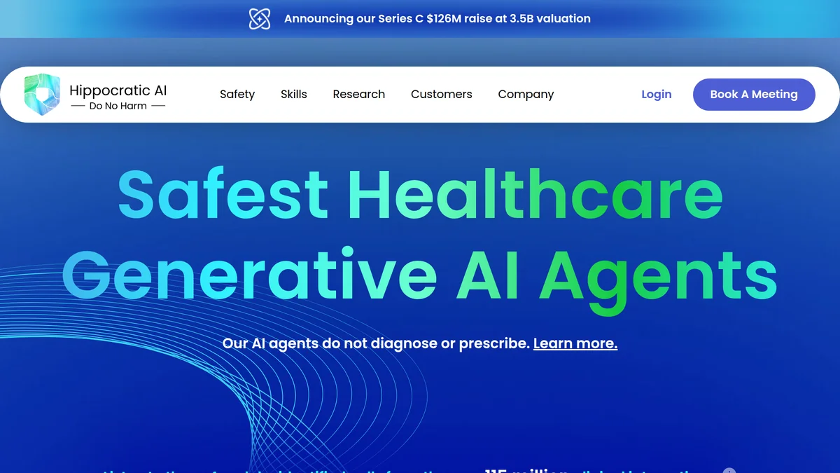Screenshot of Healthcare AI agents