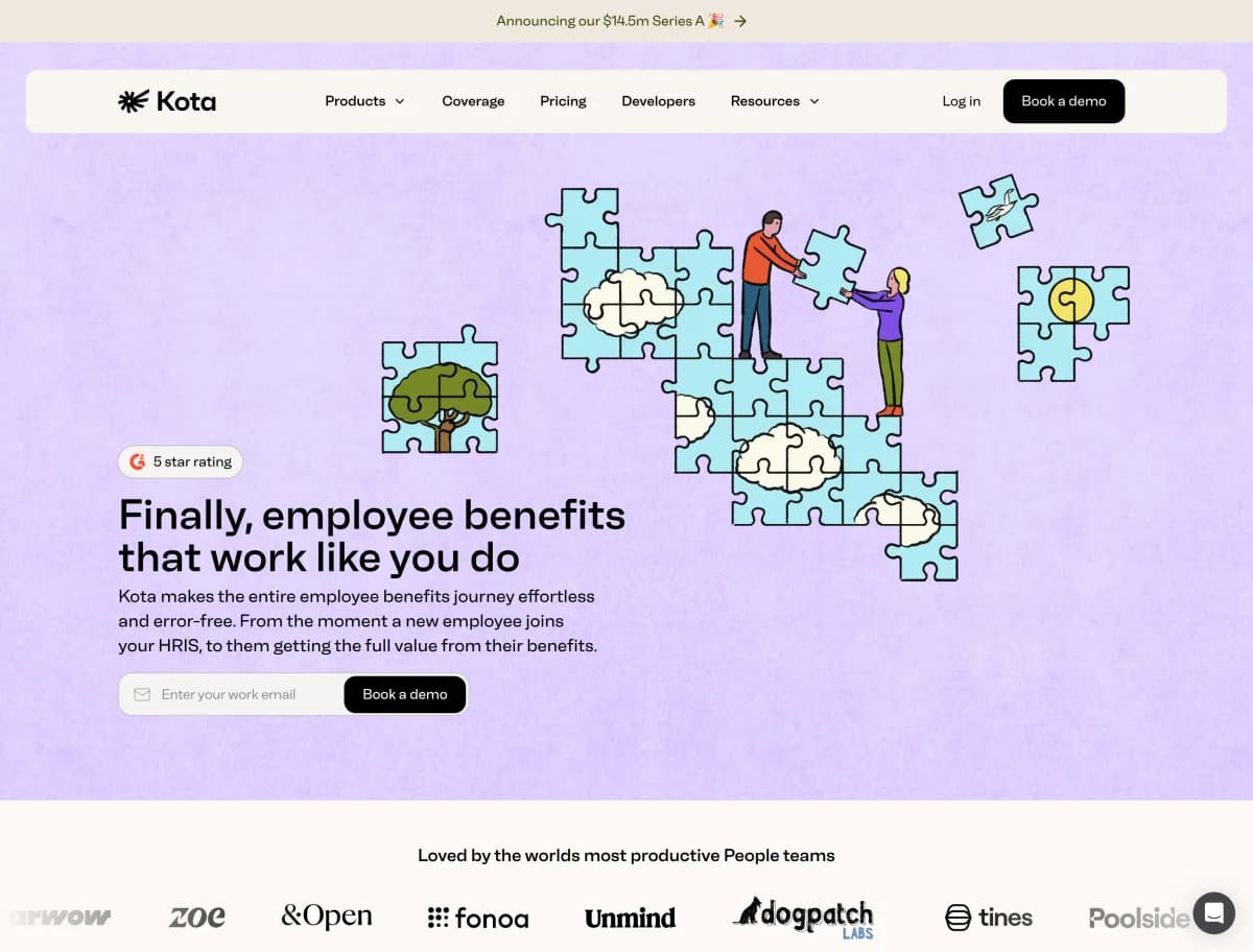 Kota Secures $14.5M Series A Funding to Revolutionize Employee Benefits screenshot