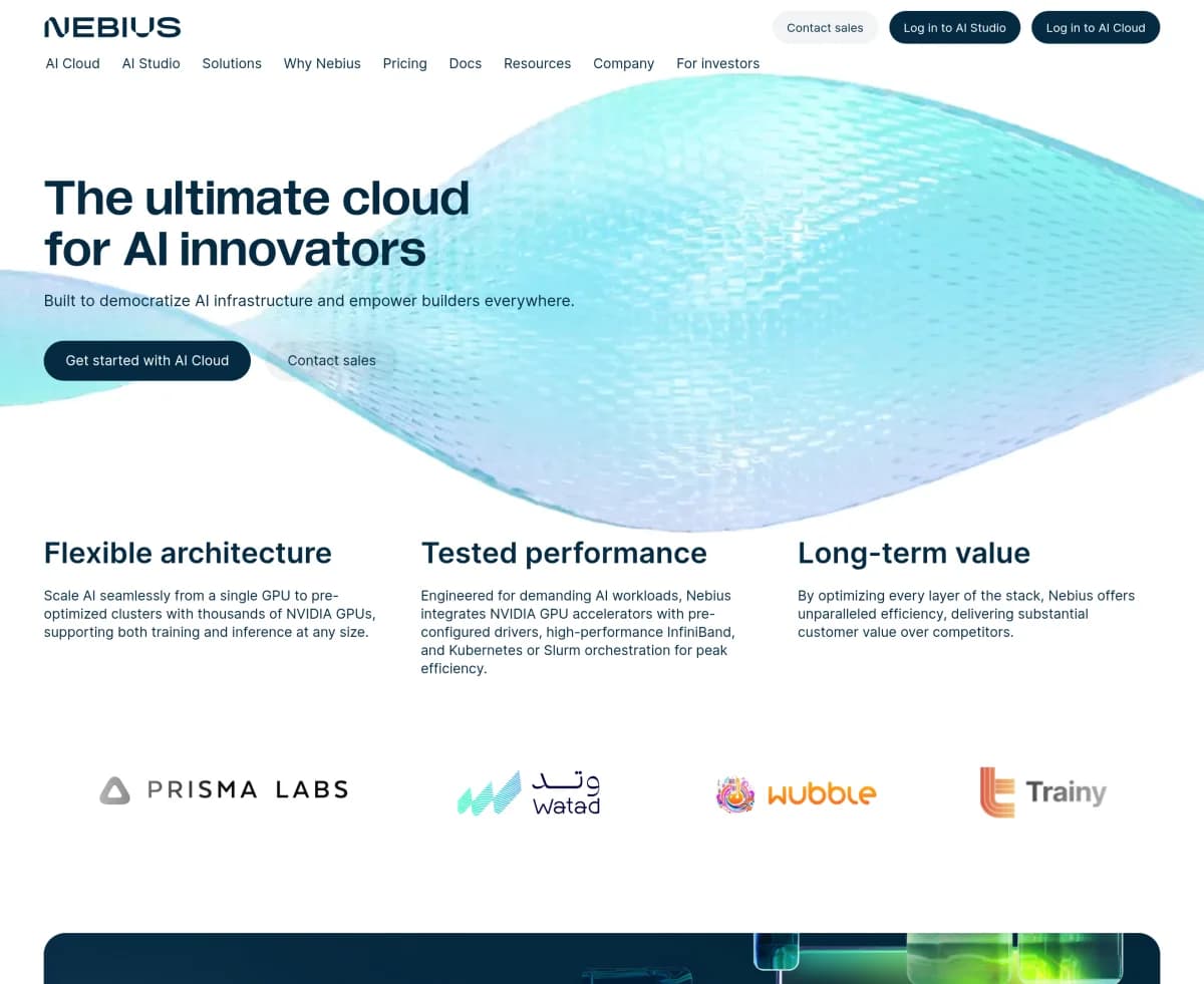 Screenshot of Nebius Group $1 Billion Funding Round