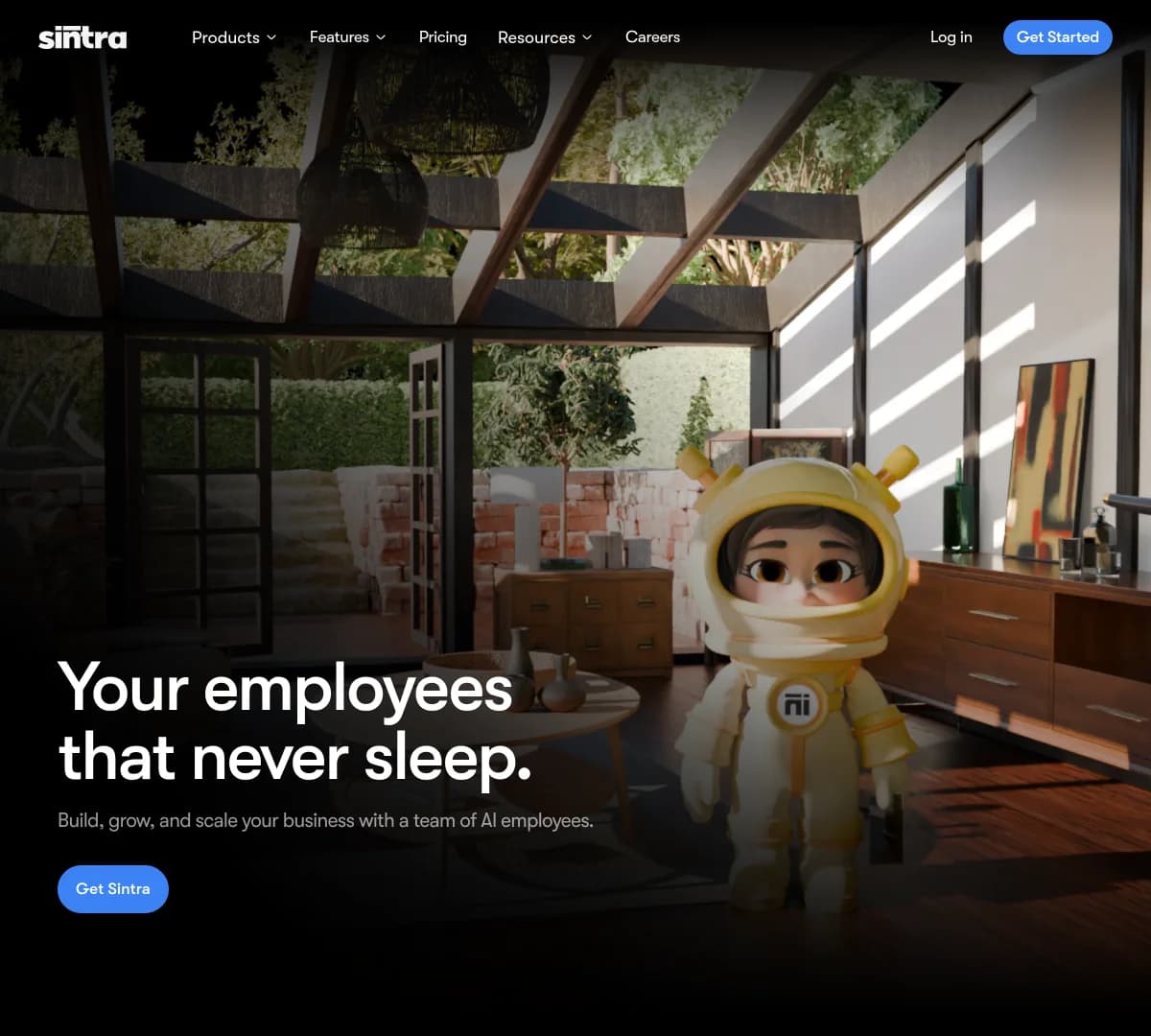 Screenshot of Sintra AI $17M Seed Funding