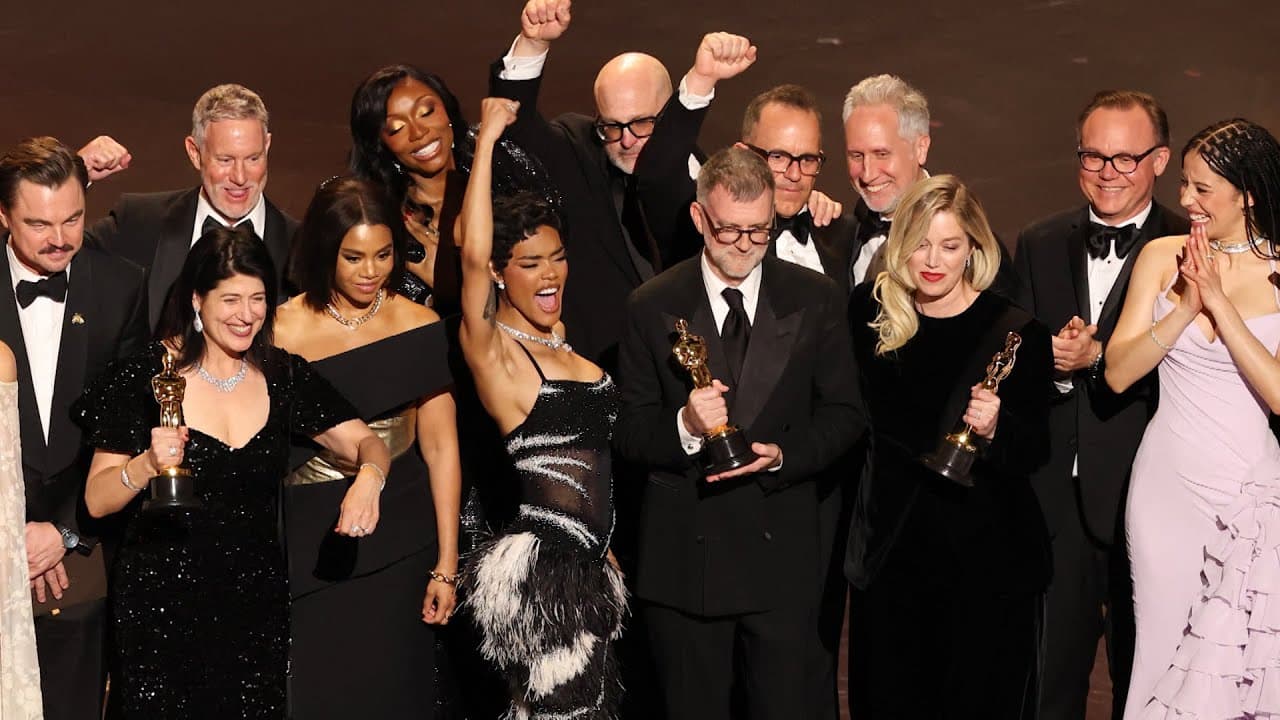 Host and guest on Bloomberg Tech discussing the Oscars and AI.