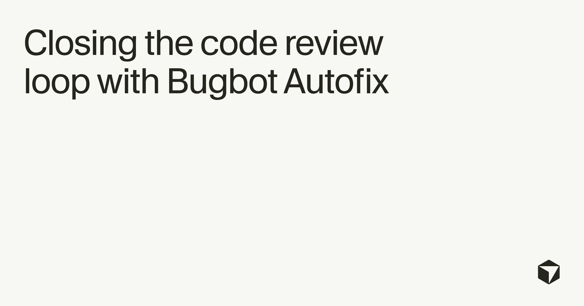A robot arm or AI icon interacting with lines of code or a pull request interface, symbolizing Bugbot Autofix.